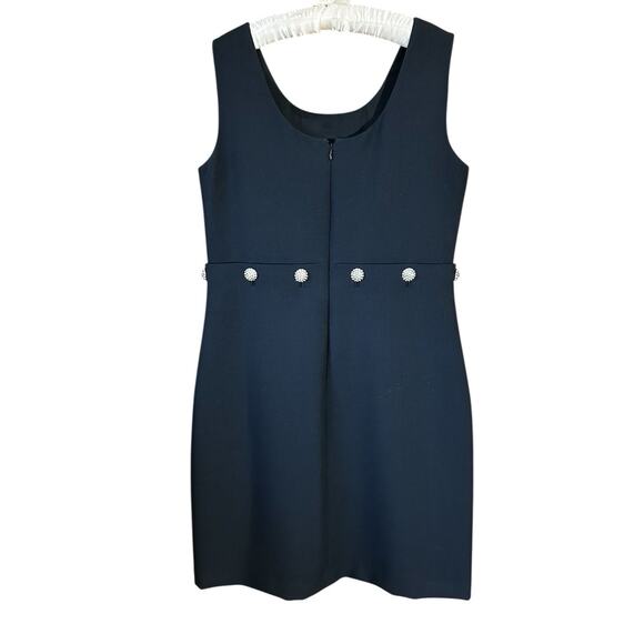 Tory Burch Women’s Black Fremont Midi Rhinestone Buttons Cocktail Dress Size 14 - Picture 11 of 16